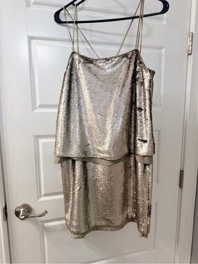 Banana Republic Gold Sequin Midi Dress